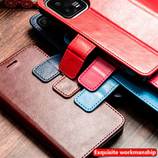 หนังคลาสสิกสําหรับOppo A97 5Gกระเป๋าสตางค์VINTAGE Folioกรณีพลิกโน้ตบุ๊คสไตล์ปิดแม่เหล็กKickstandช่องเสียบการ์ด