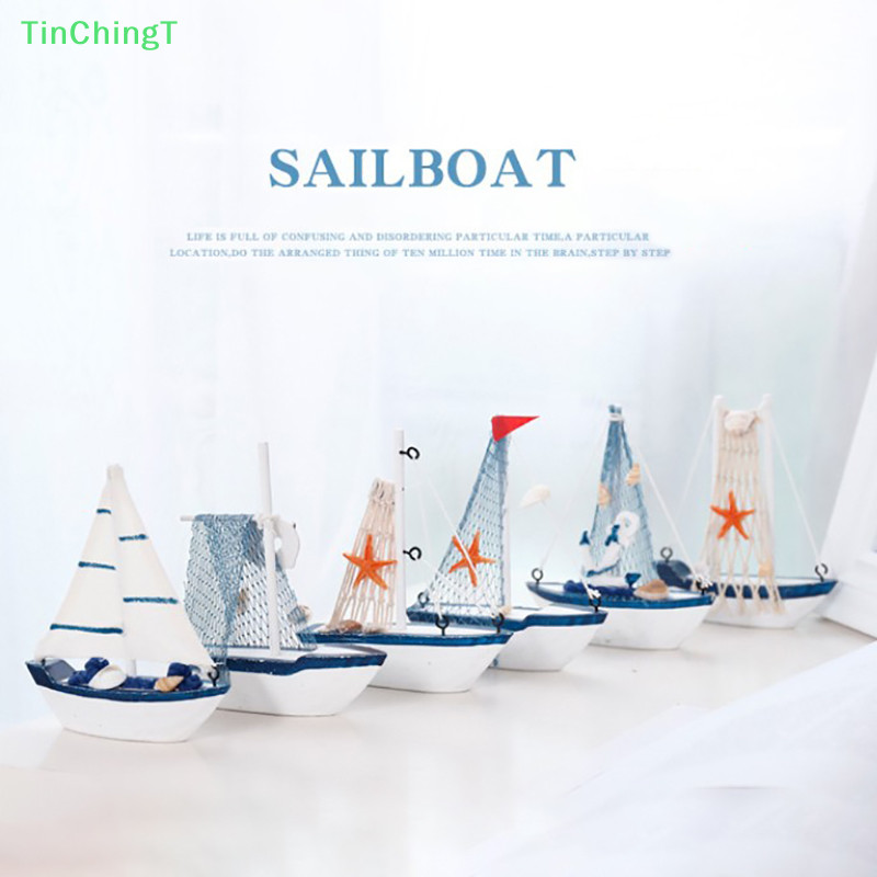 [TinChingT ] โมเดลเรือใบเรือใบเรือตกแต ่ งบ ้ านชายหาดการออกแบบทางทะเลกองทัพเรือ [ ใหม ่ ]