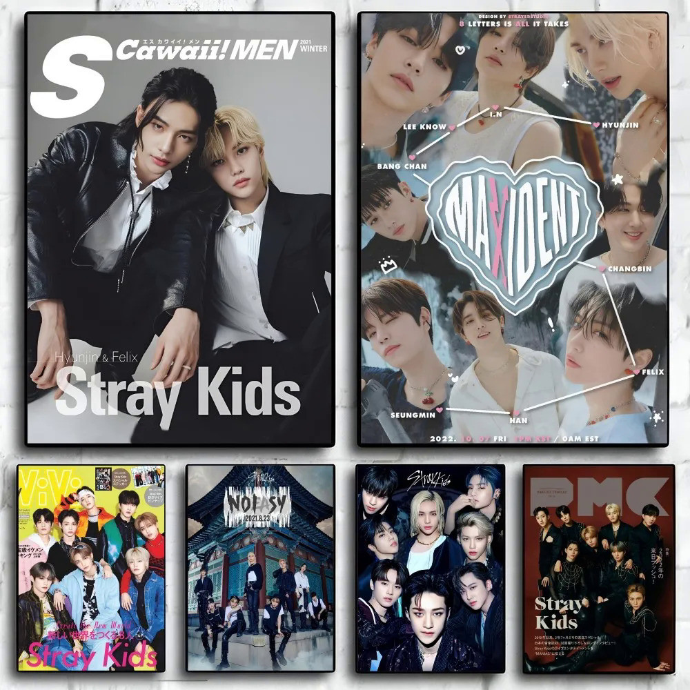 1pc Stray Kids Kpop โปสเตอร ์ บ ้ านโปสเตอร ์ ตกแต ่ งภาพวาด