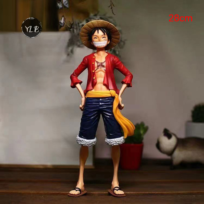 Ylb > 27 ซม.อะนิเมะ One Piece Figurine Luffy PVC Action Figure Luffy Classic Smiley ของเล ่ นใหม ่