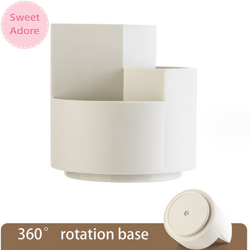 Sweetadore White Division และ Layering Rotag ดินสอสํานักงานเดสก์ท็อป al เก็บเครื่องเขียนอุปกรณ์เครื่องมือความงาม TH