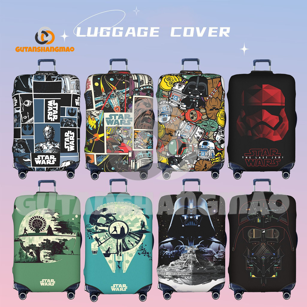 ผ้าคลุมกระเป๋าเดินทางแบบหนาลาย Star Wars ขนาด 18-32 นิ้ว ผ้าคลุมกระเป๋าเดินทางแบบยืดหยุ่นสูง ผ้าสแปนเด็กซ์ป้องกัน