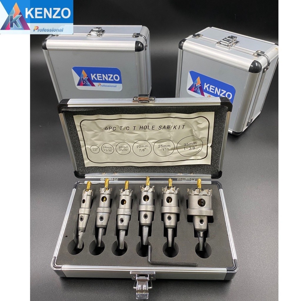 GP .TOOLS TOOLS KENZO โฮลซอเจาะเหล็ก สแตนเลส คาร์ไบด์ รุ่นงานหนัก 6 ตัวชุดS เก็บเงินปลายทาง