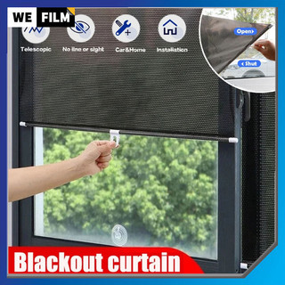 Roller Blinds Suction Cup Sunshade Anti UV Blackout Curtain Shading Roller Blinds for Car Office Bedroom Kitchen