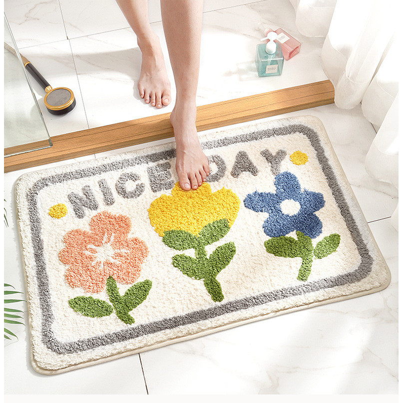 🔥COD🔥พรมปูพื้น 40X60cm ดูดซับน้ำ มีแผ่นกันลื่น พรมนิ่ม พรมห้องนอน พรมห้องน้ำ พรมซับน้ำได้ดี - รูปที่ 3