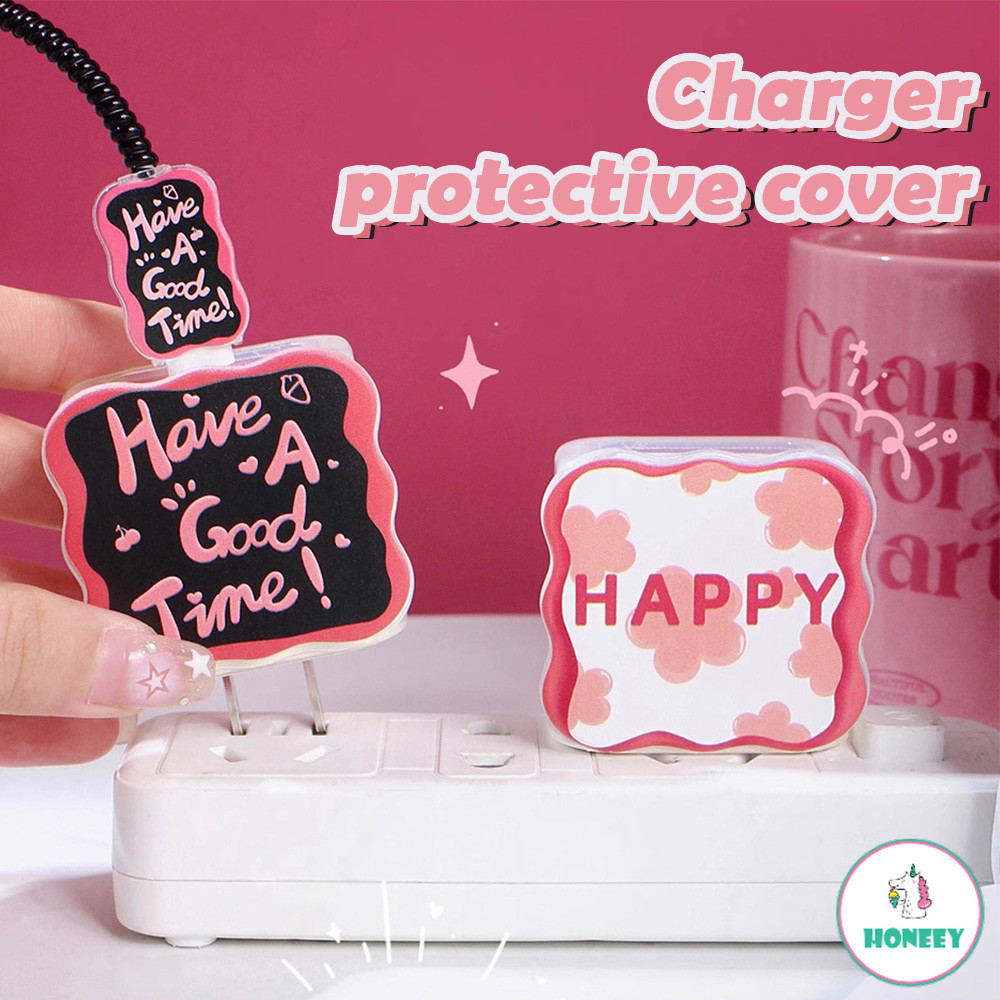 Girly เคสป้องกันอะแดปเตอร์ สีชมพู สําหรับ Iphone 18W/20W