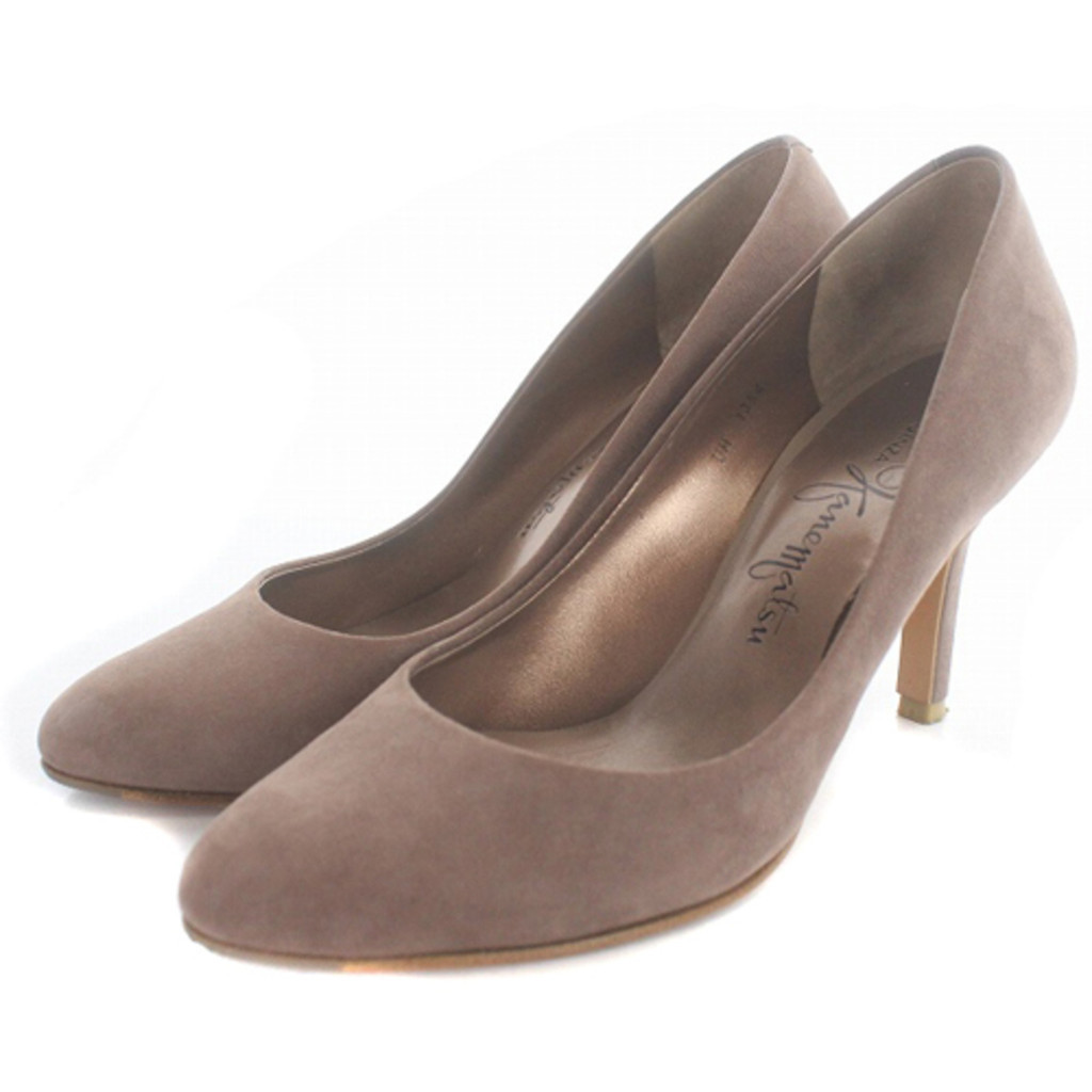 Ginza Kanematsu Pumps Suede Pin Heels 21.5cm Brown Direct from Japan Secondhand