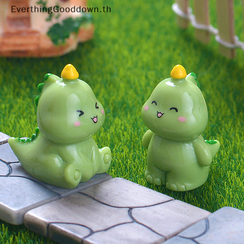 Ever Miniature น่ารักการ์ตูนไดโนเสาร์ Figurine Micro ภูมิทัศน์เรซิ่นเครื่องประดับสําหรับตกแต่งบ้าน Kawaii สัตว์โต๊ะตกแต่งของขวัญ TH