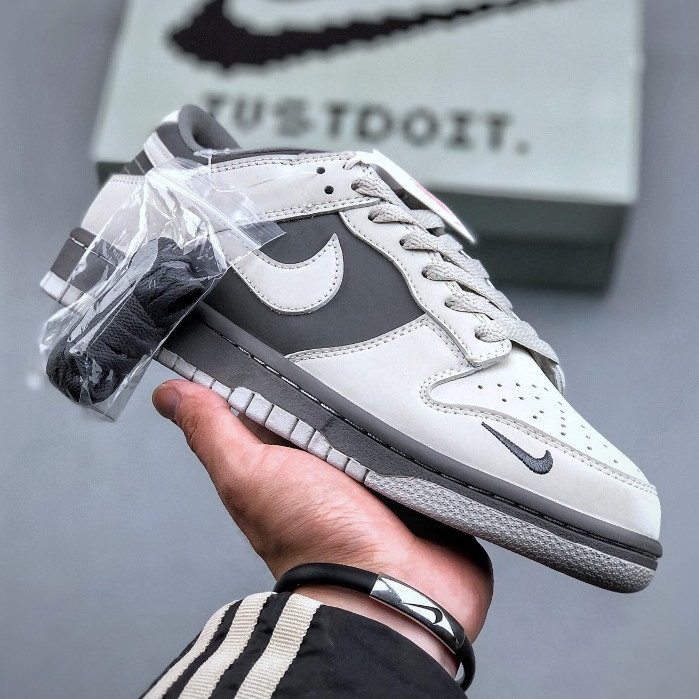 รองเท้าบอร์ด. Nike Sb Dunk รองเท้ากีฬา สีเทาเข้ม สีขาว DD1391 666