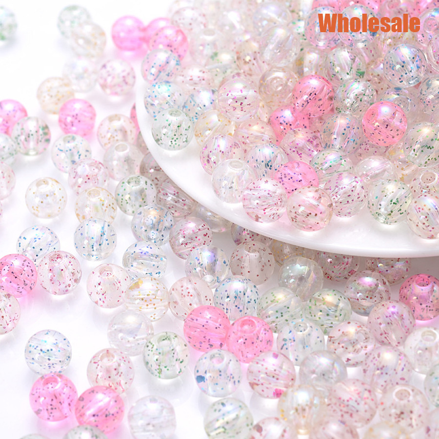 50pcs 8 มม.รอบ DIY ลูกปัดอะคริลิคหลวมลูกปัดจี ้ สําหรับสร ้ อยคอสร ้ อยข ้ อมือเครื ่ องประดับทํา