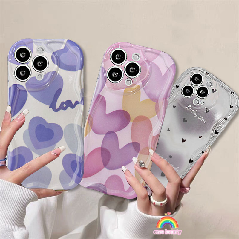 Casebeauty นุ่มกรณี Motif Ins แฟชั่น Love Heart สําหรับ Xiaomi Redmi 9A 12C 10C 9T 10 Prime 10X 9c N