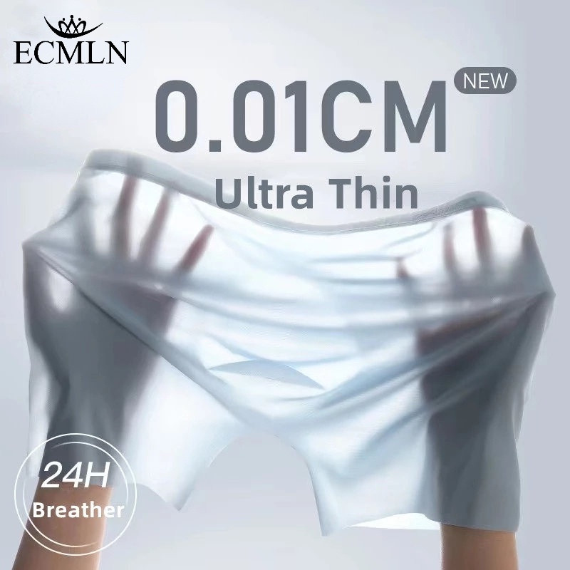 Ecmln กางเกงบ ็ อกเซอร ์ บุรุษกางเกงผ ้ าไหมน ้ ําแข ็ งไม ่ มีรอยต ่ อฤดูร ้ อนกางเกงระบายอากาศบางเฉียบ