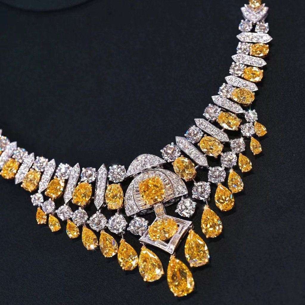 High-end หรูหราสีสัน Treasure สร้อยคอ Palace Noble Classy อัญมณีสร้อยคอสไตล์เจ้าหญิงZircon Multi-Layerสร้อยคอเพชรผู้หญิง
