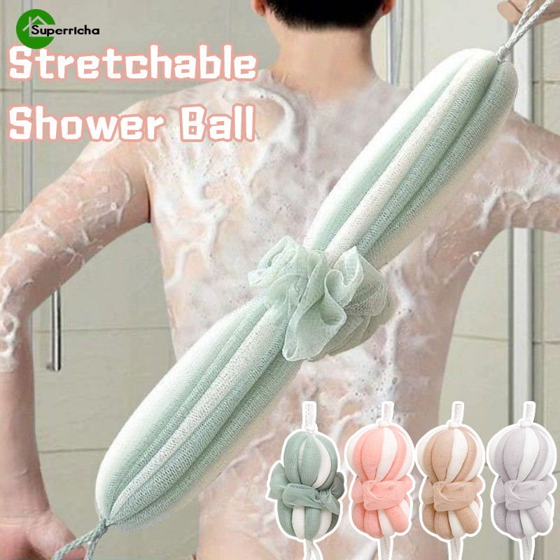 ลูกบอลอาบน้ํายืดได้ - Bath Loofahs Bath Sponge - Body Back Scrubber - สบาย นุ่ม แขวนได้ - เครื่องมือขัดผิว - ลูกบอลฟองน้ําอาบน้ํายาวพิเศษ
