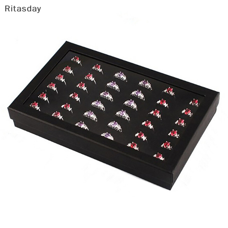 Ritasday ต่างหูกรณีจอแสดงผล 36 ช่องเครื่องประดับถาดแหวนกล่องแฟชั่นใหม่