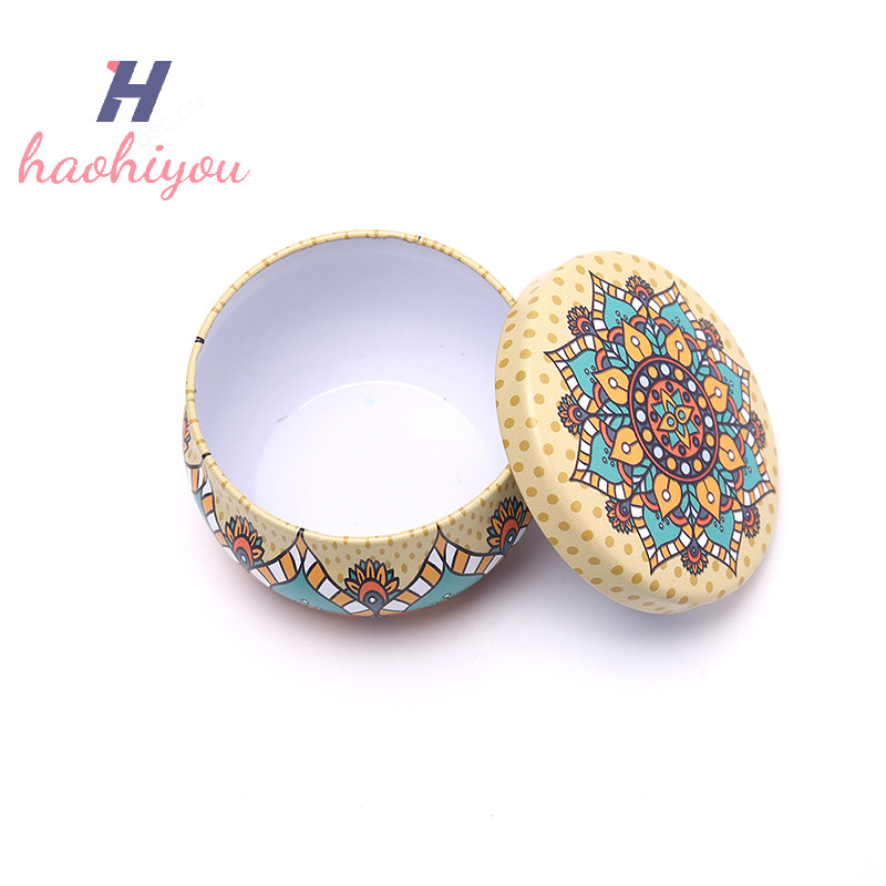 <haohiyou> Retro Floral Tin Can Tea Storage Box Candy Gift Case