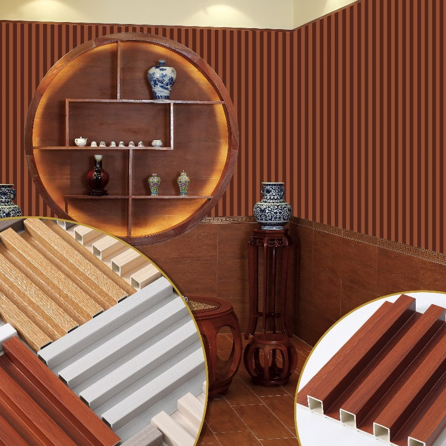 PREMIUM Wall Panel PVC WoodPanel 3D Wood Motif Wall Wpc Panel ส่วนใหญ่สมบูรณ์