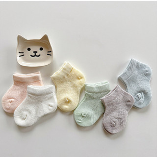 ถุงเท้าเด็กแรกเกิดฤดูร้อนบางสีทึบถุงเท้าเด็กวัยหัดเดินเด็กผ้…