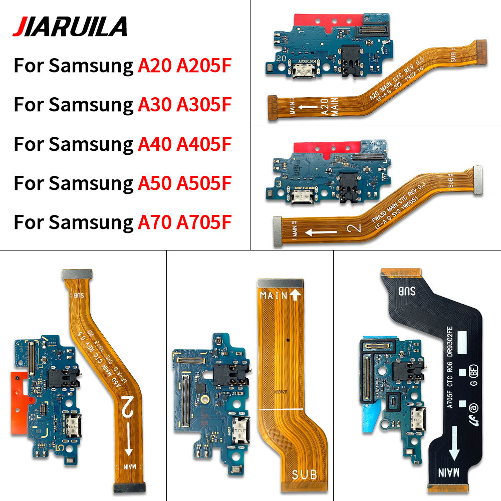 Usb ชาร์จพอร์ต Dock Connector + บอร์ดหลักเมนบอร์ด Flex สําหรับ Samsung A20 A30 A40 A50 A70