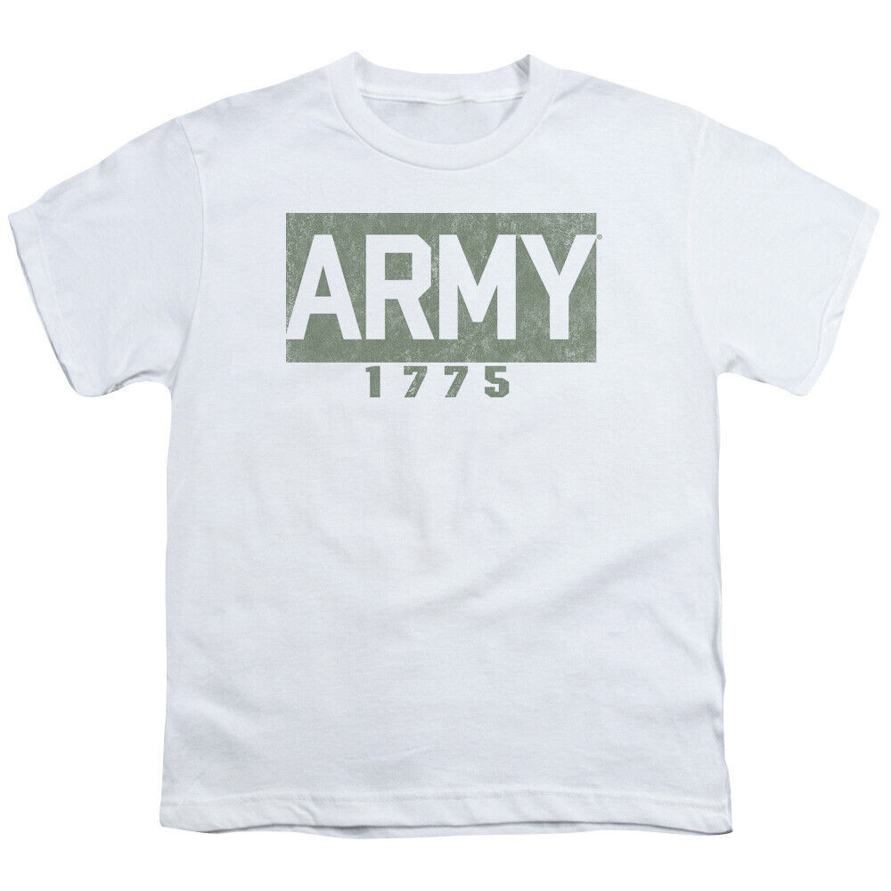 Us Army Block Youth T Shirt Military Tee สีขาว
