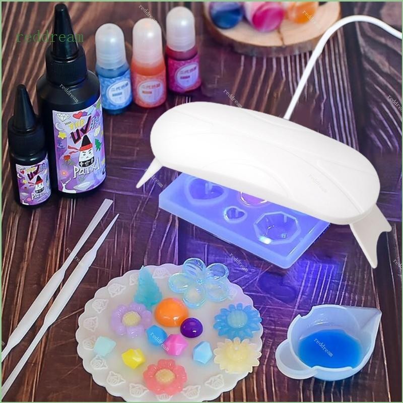 Redd USB ชาร์จ LED UV โคมไฟ Jewerly ทําเครื่องมือเรซิ่น Curing โคมไฟ 30 S 60 S จับเวลาอีพ็อกซี่แม่พิมพ์แสงแดดเรซิ่น Curing เครื่อง