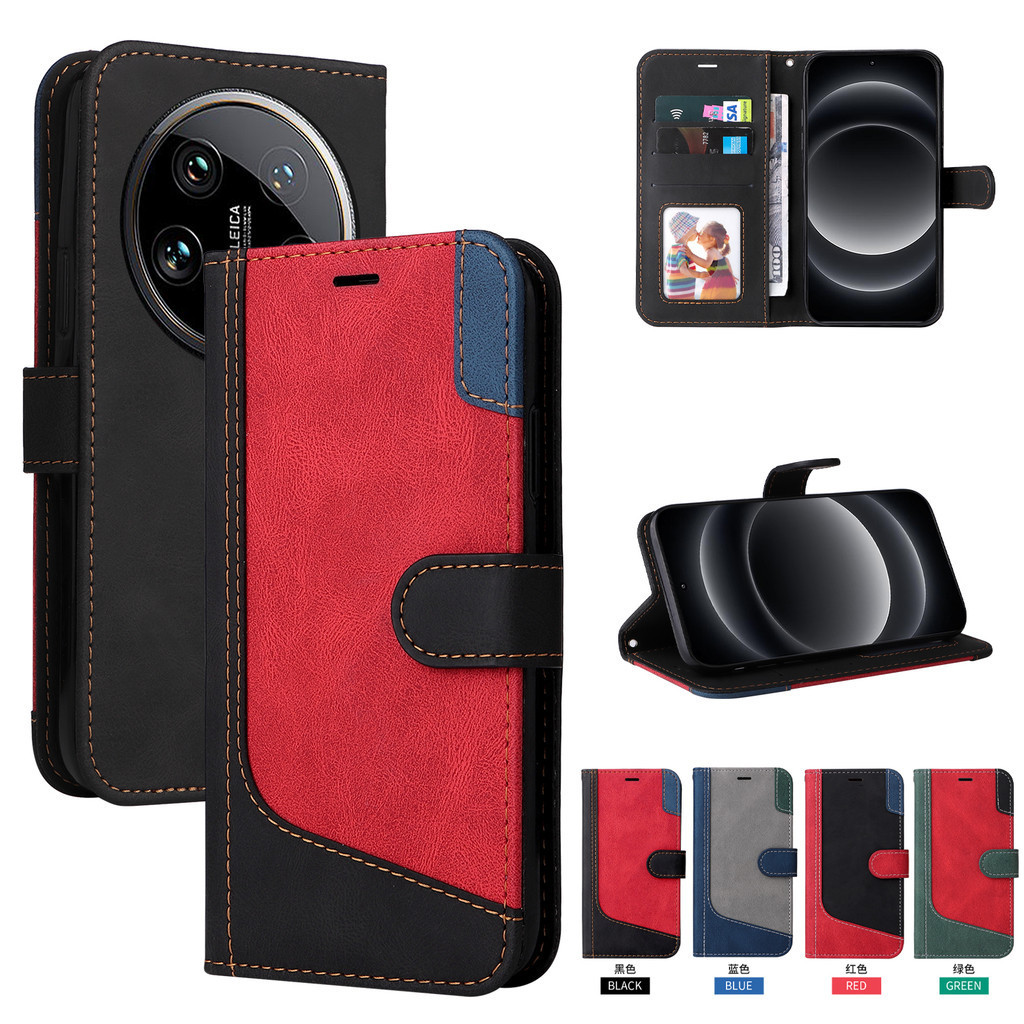 เคสฝาพับ เคสเปิดปิด Case for Xiaomi 14 Ultra 14T 13 13T 12T 11T Mi 11 Lite 5G NE Redmi Note 13 Pro+ 12 Pro Plus 14C 13C 10 10s A3 เคสโทรศัพท์หนังฝาพับพร้อมช่องใส่บัตรสําหรับ Splice PU Leather Flip Cover Wallet With Card Slots Soft TPU