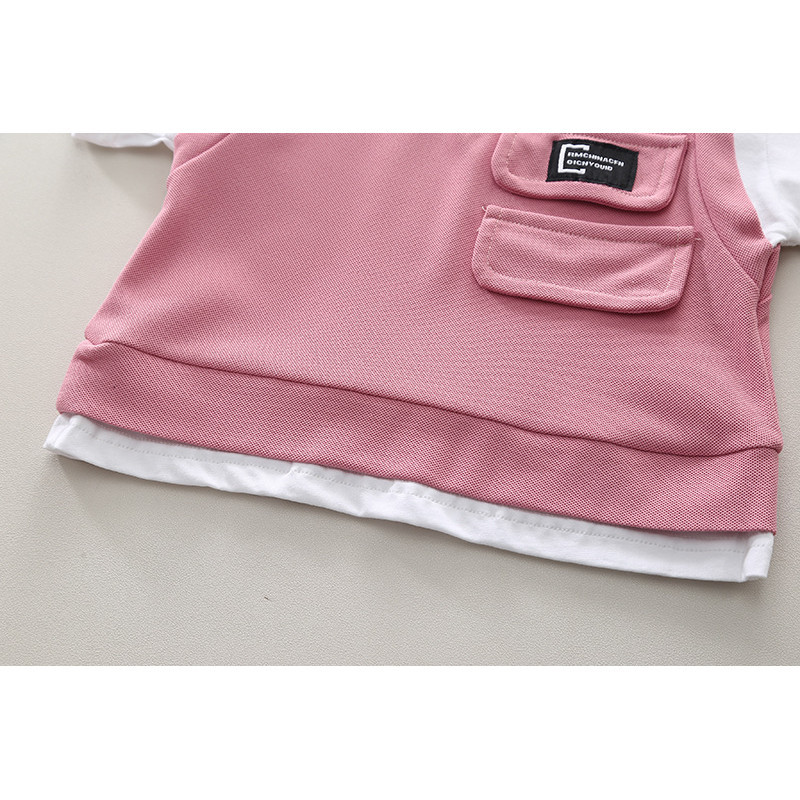 0-5 ปีเด็กชายฤดูร้อนเสื้อยืด + กางเกงขาสั้นสูทเสื้อผ้าเด็กสาวกางเกงขาสั้นที่เรียบง่ายชุดสองชิ้น - รูปที่ 5