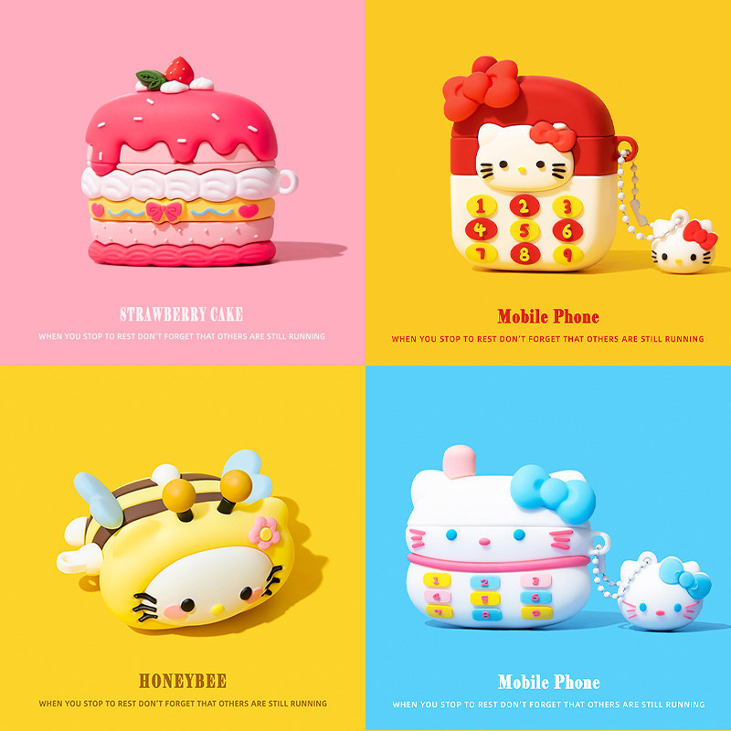 โทรศัพท์สไตล์ kitty เคสหูฟังสําหรับ AirPods3rd gen กรณีการ์ตูนหูฟังป้องกันกรณีสไตล์ใหม่สําหรับ AirPodsPro2 หูฟังป้องกันกรณีใช้งานร่วมกับ AirPodsPro กรณี AirPods2gen กรณี