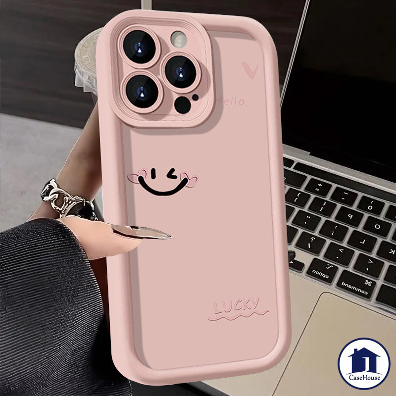Simple Smiley Soft Case เข้ากันได้กับ OPPO A17 A58 A38 A16 A54 A15 A57 A77 A78 A17K A12 A7 A5s A18 A3s A53 Reno 11 8T