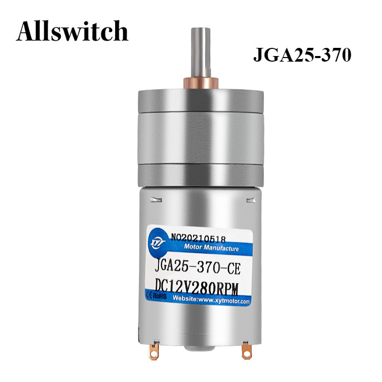 Jga25-370 เกียร์มอเตอร์ DC มอเตอร์ 6V 12V 24V ไฟฟ้าเกียร์มอเตอร์แรงบิดสูง 5/10/15/30/60/100/150/200/300/500/1000/1200 Rpm