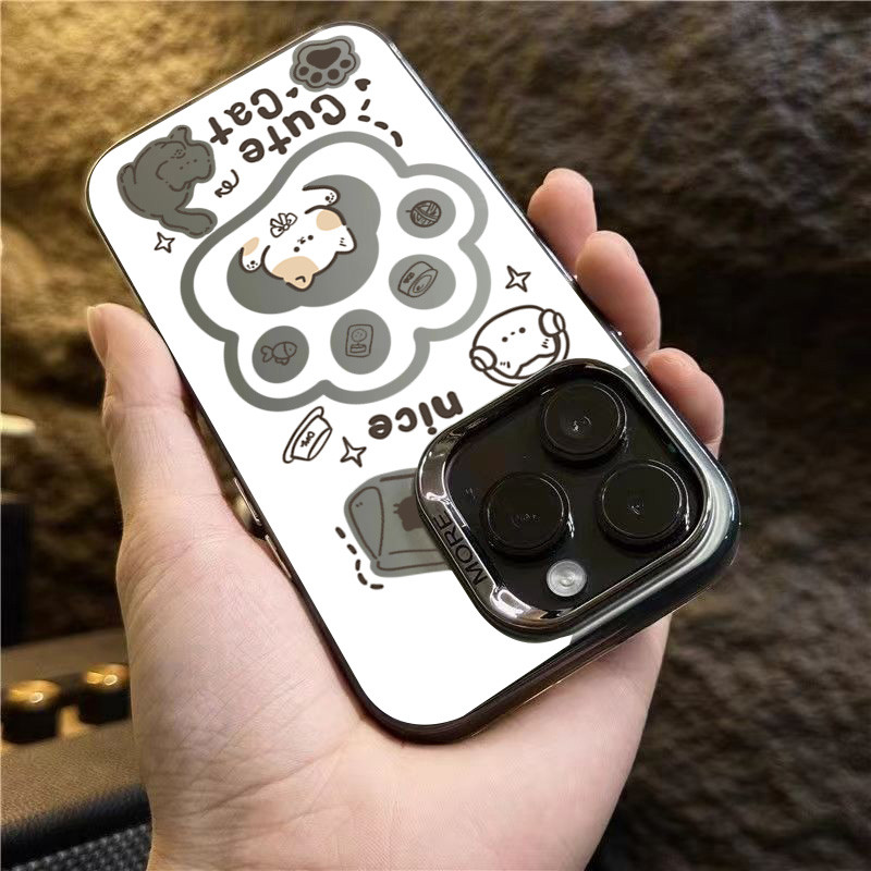 แมวน่ารัก Paw พิมพ์เคสโทรศัพท์สําหรับ Samsung S24 FE S23 S22 S25 Plus Ultra S23 FE เลเซอร์ IMD Hard Cover - รูปที่ 3