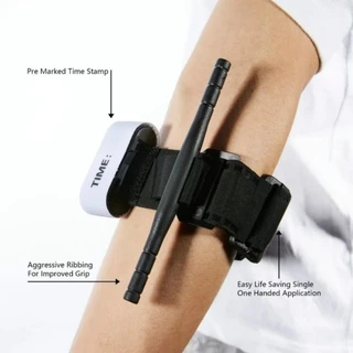 GROVEZY Outdoor Tourniquet, อุปกรณ์ฉุกเฉิน Single Handed Operation Outdoor Gear, ที่มีประสิทธิภาพ Handle สีสัน Hemostatic Band สําหรับกลางแจ้ง Camping