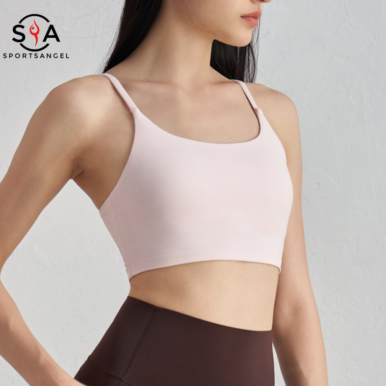 สปอร์ตแองเจิล(แก้ไขเบาะหรือเบาะจัดส่งแบบสุ่ม) เบาะสปอร์ตบราพืชเสื้อกล้ามออกกําลังกายของผู้หญิงด้านบนสําหรับโยคะพิลาทิสยิม/สวมใส่ทุกวัน