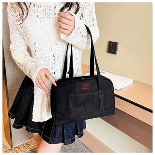 【พร้อมส่ง】miss bag fashion กระเป๋าสะพายข้างผู้หญิง กระเป๋าผ้าใบ สไตล์เกาหลี เรียบง่าย