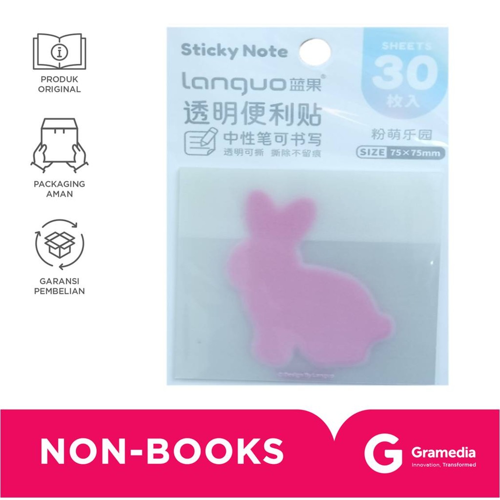 Kako Languo Transparent Sticky Note Animal Lg - 24506