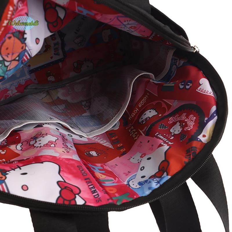 [ยินดีต้อนรับ] Kt Cat Multi-Functional Black Backpack การพิมพ์การ์ตูนสําหรับผู้หญิงกระเป๋าเป้สะพายหลังกระเป๋านักเรียนใหม่