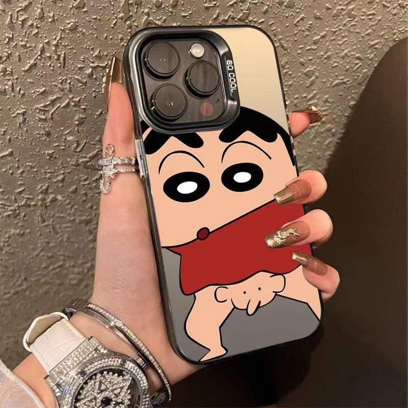 ช้างชินจัง เคสโทรศัพท์ที่เข้ากันได้กับ Apple 15 Pro Max 14 Matte 13 Creative 12 Pro Cartoon 11 Unisex 7/8