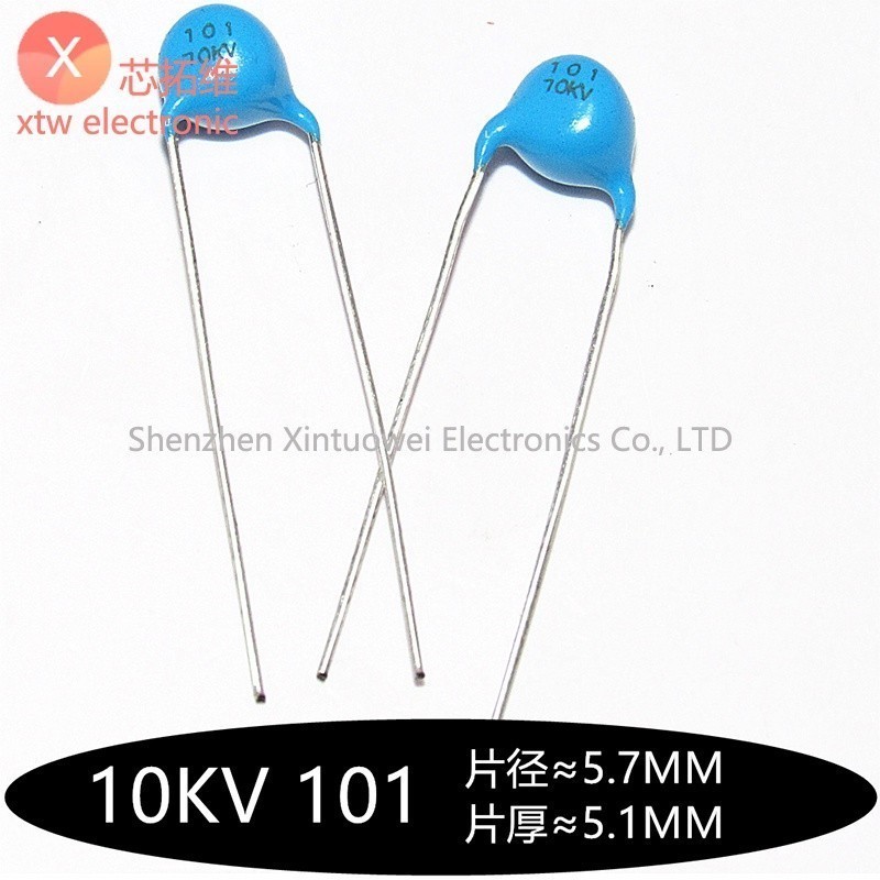 20 ชิ้น/ล็อตตัวเก็บประจุเซรามิคแรงดันสูง 101K 10KV 100PF 10KV101 100PF เซรามิค Dielectric Capacitor