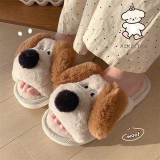 Xixitiao รองเท ้ าแตะผู ้ ชายผู ้ หญิง Warm Soft Sole สามมิติลูกสุนัขในร ่ มบ ้ าน