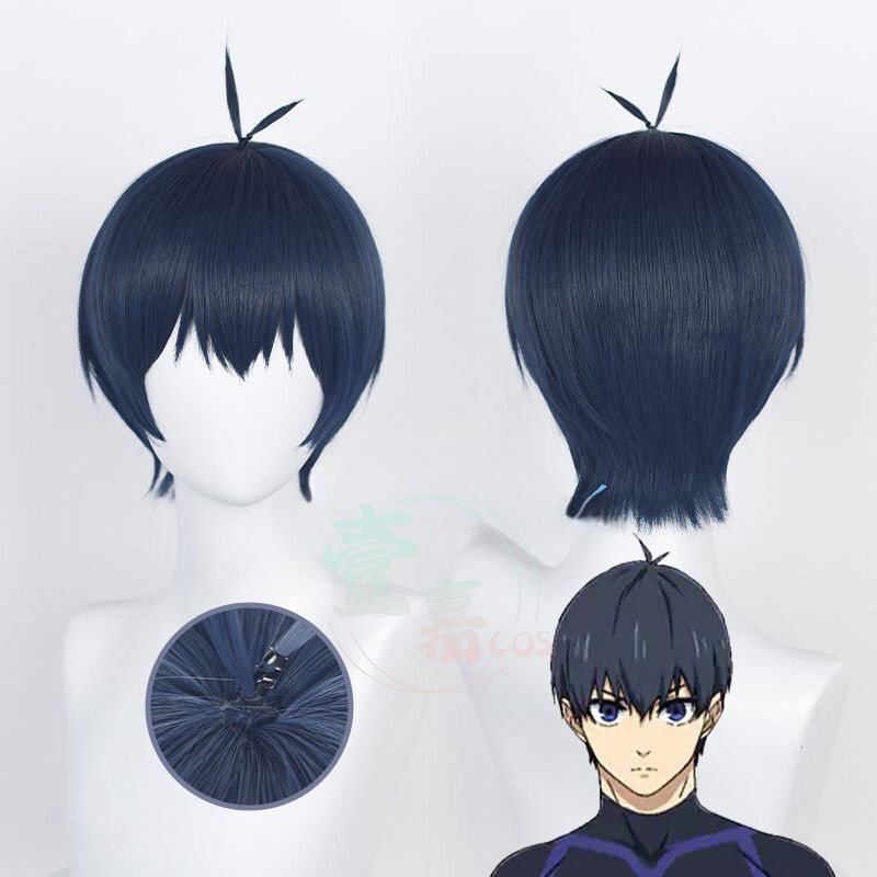 Anime Wig Blue Lock Isagi Yoichi Cosplay Wig Dark blue Short Hair Wigs  Simulated Scalp Heat Resista