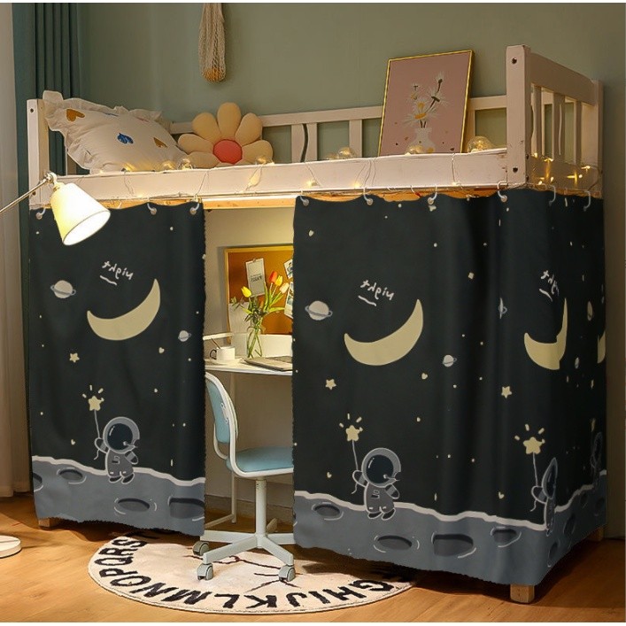 แนะนำ ผ้าม่าน 2pcsวันแดดหอพักนักศึกษาผ้าม่านหอพักวิทยาลัยเตียงเดี่ยวชั้นบนเตียงสองชั้น1.35*2M ราคาพิเศษ มีเก็บเงินปลายทาง