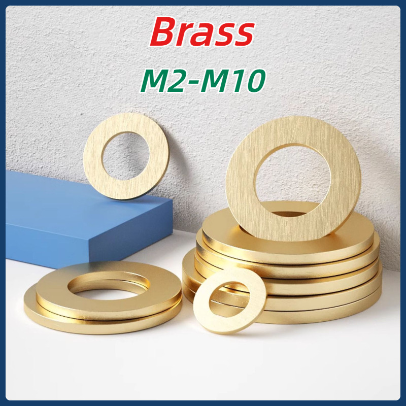[MX1] ปะเก็นทองเหลือง M2-M10 แหวนรองทองเหลือง Flat Washer Brass  แหวนอีแปะ แหวนรอง น็อตสกรู