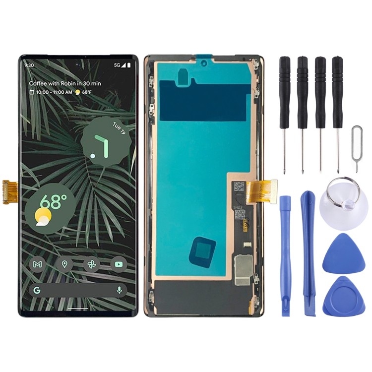 เตรียมจัดส่ง หน้าจอ LCD วัสดุ OLED สําหรับ Google Pixel 6 Pro G8VOU Digitizer Assembly พร้อมกรอบ