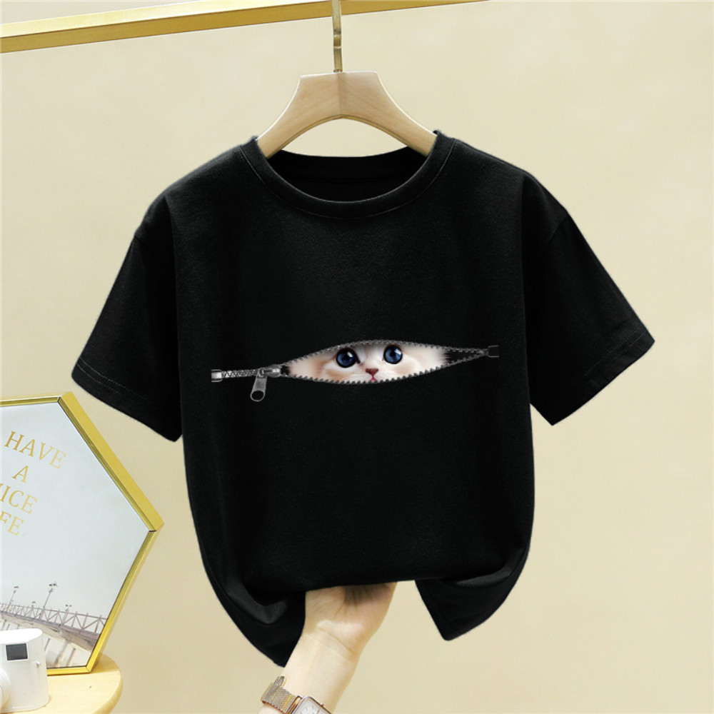 （จัดส่งตลอด 24 ชั่วโมง）เสื้อยืดเด็กผ้าฝ้ายพิมพ์ลายการ์ตูนแขนสั้นน่ารักสบายๆและสบายสำหรับเด็กผู้หญิง Children's T-shirt