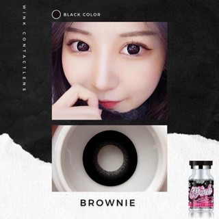 คอนแทคเลนส์(บิ๊กอาย)🔥Brownie🔥(Wink) สี : Black รายเดือน มีค่…