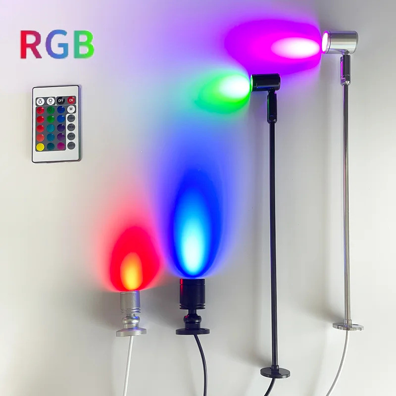 ไฟสปอตไลท์ LED RGB USB 5V ปรับความสว่างได้ ไฟเพดานขนาดเล็ก 1W 3W ติดตั้งบนพื้นผิว ตู้โชว์ ตู้โชว์ บ้านตุ๊กตา ไฟเครื่องประดับ