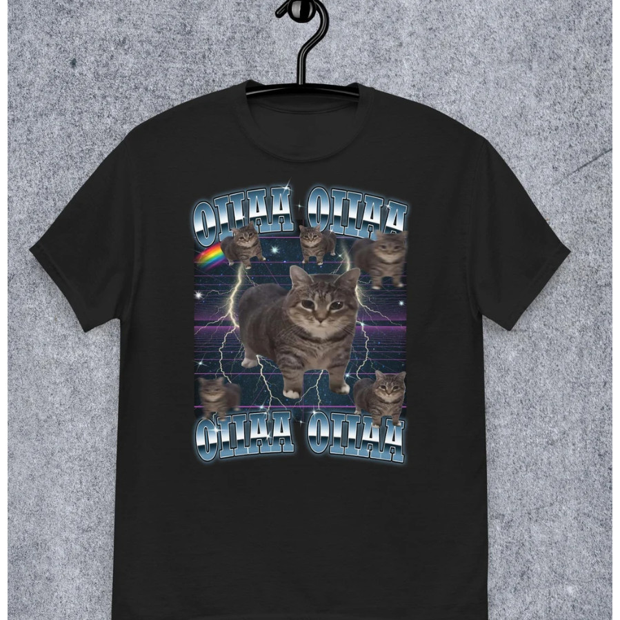 oiia cat ไวรัสตลก Oia แมวมส์เสื้อยืดของขวัญสำหรับผู้ชายและผู้หญิง S-5XL