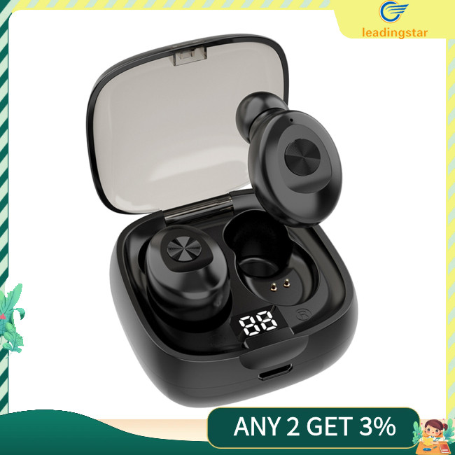 Leadingstar หูฟังไร้สายชุดหูฟังชนิดใส่ในหูหูฟังสเตอริโอพร้อมจอแสดงผล LED เคสชาร์จลดเสียงรบกวนหูฟัง Latency ต่ํา