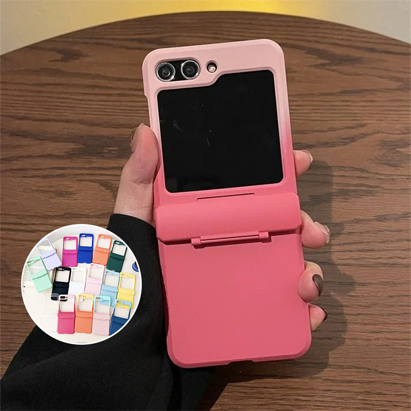 แฟชั่นไล่โทนสีปลอกสีคู่ Samsung Galaxy Z Flip 6 Z Flip 5 Z Flip 4 Z Flip 3 Matte บานพับป้องกันเต็มรูปแบบกันกระแทก Slim Case Cover