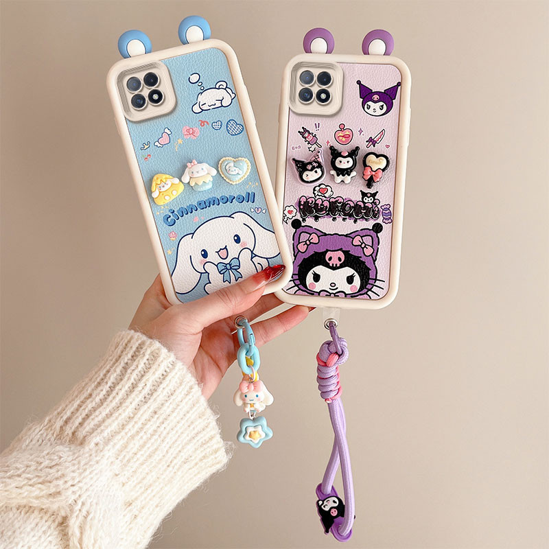 เคส oppo a73 5g เคสโทรศัพท์ตุ๊กตาหูน่ารักสําหรับเด็กผู้หญิง